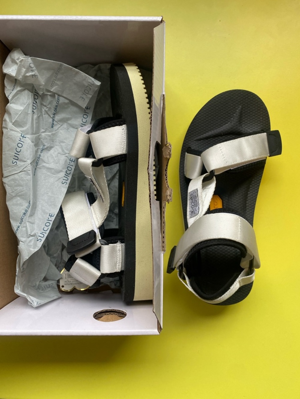 Suicoke DEPA-V2 White Nylon Strap Sandals